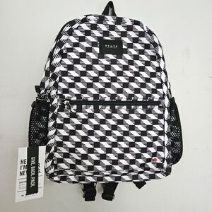 NWT STATE Bags Bedford Twill Backpack | Black & White Geo Print